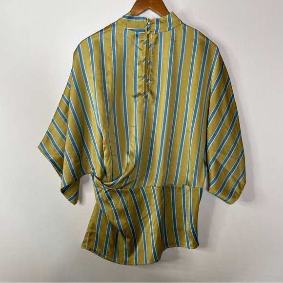 Stelen Striped Faux Side Knot Blouse Size Small - Picture 2 of 5